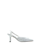 Chanel French flared pearl silk stilettos