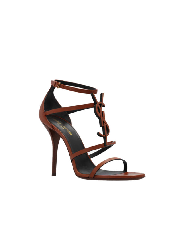 Saint Laurent BROWN ‘Cassandra heeled sandals1