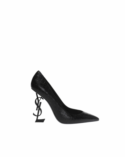 Saint Laurent Calfskin Crocodile Embossed Opyum 110 Pumps