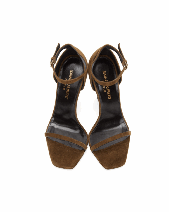 Saint Laurent Opyum YSL Heel Suede Sandals Bergdorf Goodman2