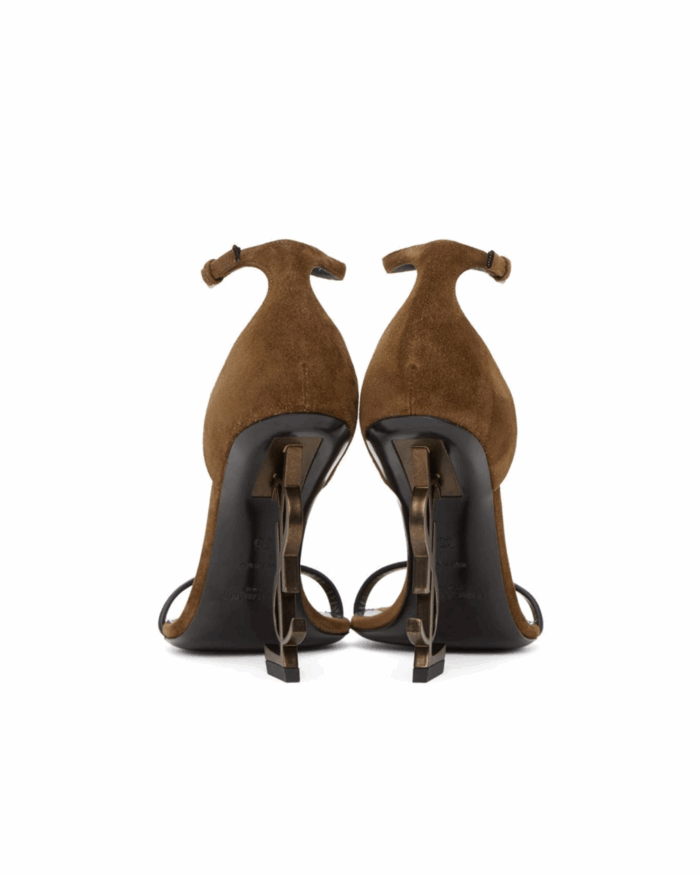 Saint Laurent Opyum YSL Heel Suede Sandals Bergdorf Goodman4