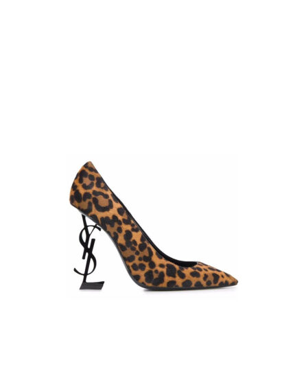 Yves Saint Laurent Ysl Logo Opyum Opium 110 Black Brown Leopard Heel