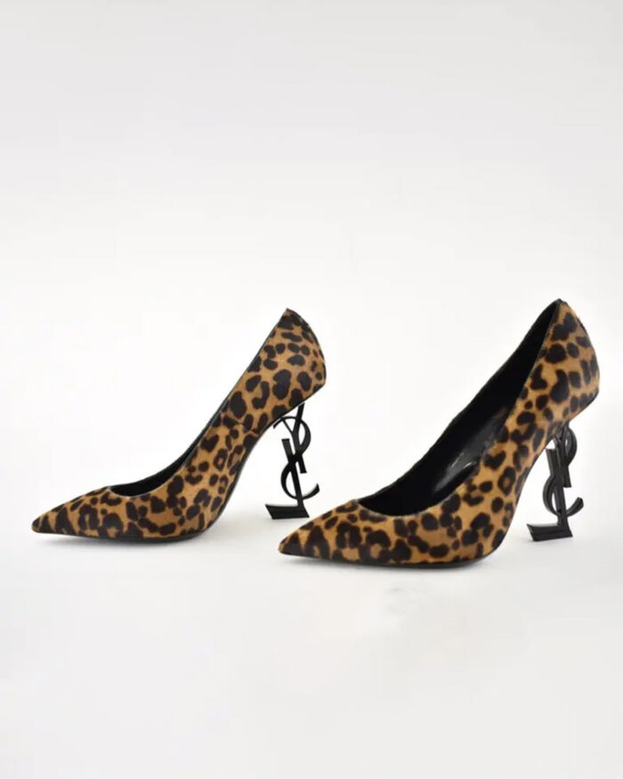 Yves Saint Laurent Ysl Logo Opyum Opium 110 Black Brown Leopard Heel2