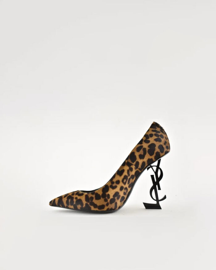 Yves Saint Laurent Ysl Logo Opyum Opium 110 Black Brown Leopard Heel3