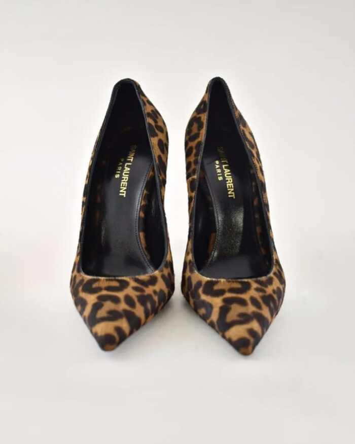 Yves Saint Laurent Ysl Logo Opyum Opium 110 Black Brown Leopard Heel4