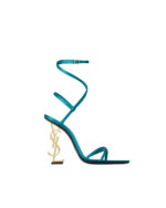 Yves Saint Laurent opyum sandals in satin crepe DUCK BLUE