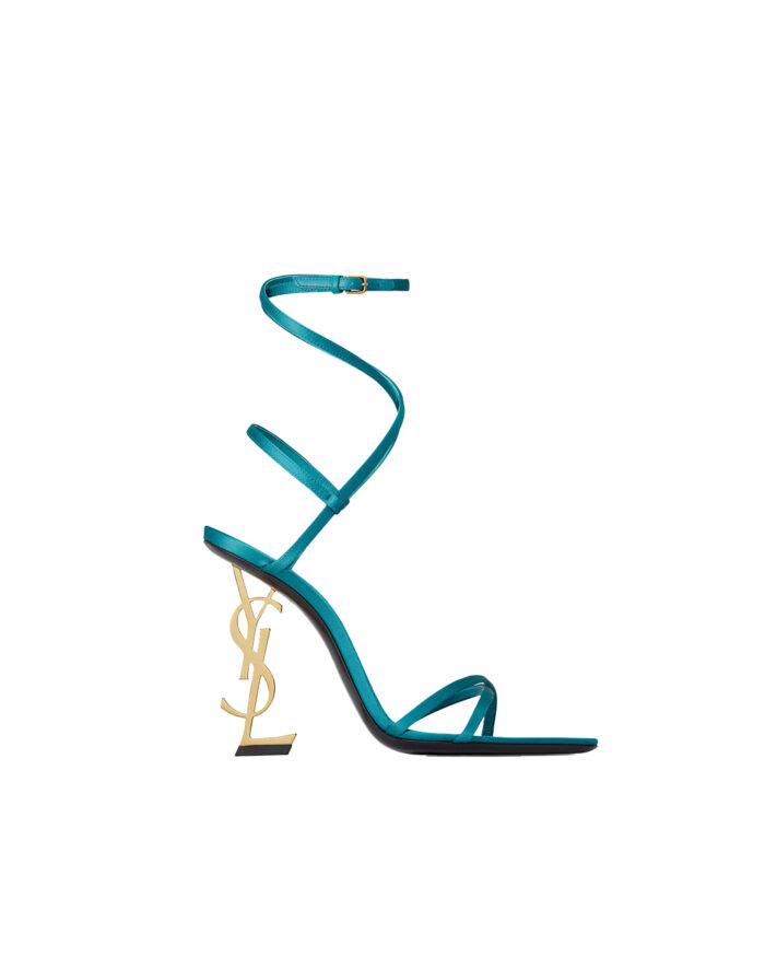 Yves Saint Laurent opyum sandals in satin crepe DUCK BLUE
